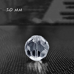 Набор прозрачных кристаллов "Граненый круг", 10 мм (10шт)