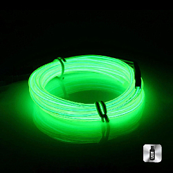 Шнур неоновый светящийся от USB 5 м, лайм