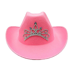Шляпа ковбойская с короной, розовый