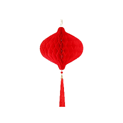 Бумажное украшение Шар-соты с кисточкой 20 см, красный